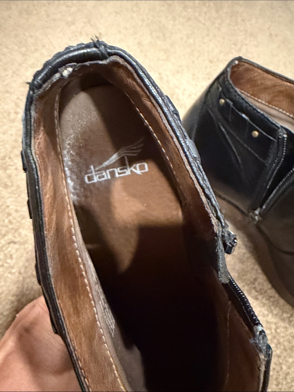 Dansko Black Leather Ankle Booties with Decorative Studs - Picture 4 of 6